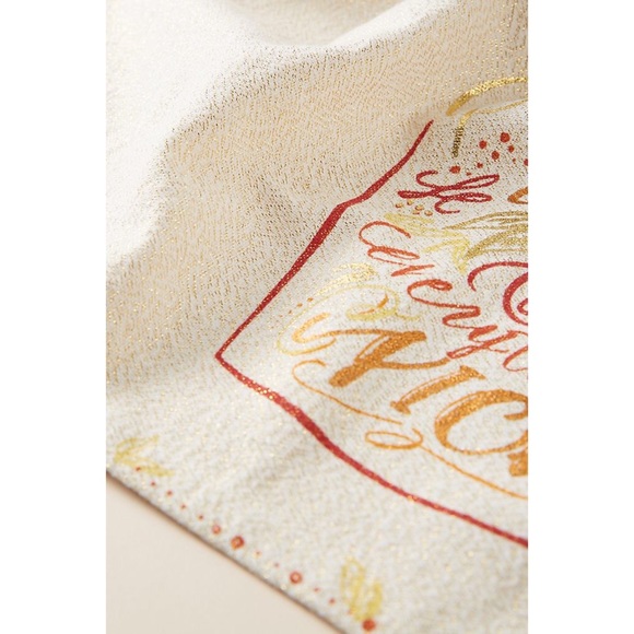 Anthropologie pumpkin spice shimmer dish towel - Picture 2 of 8